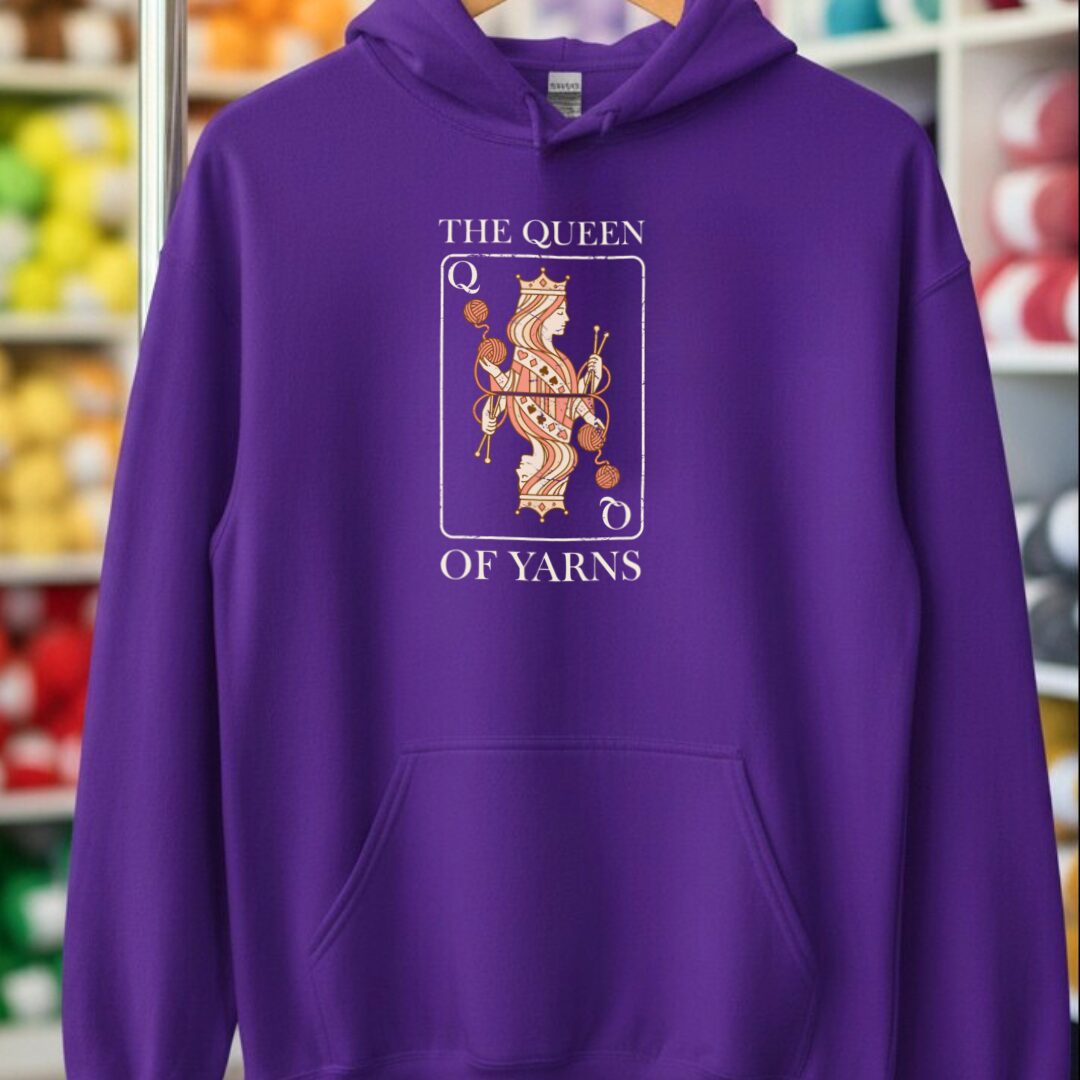 Queen Of Yarns Hoodie Purple t-shirt