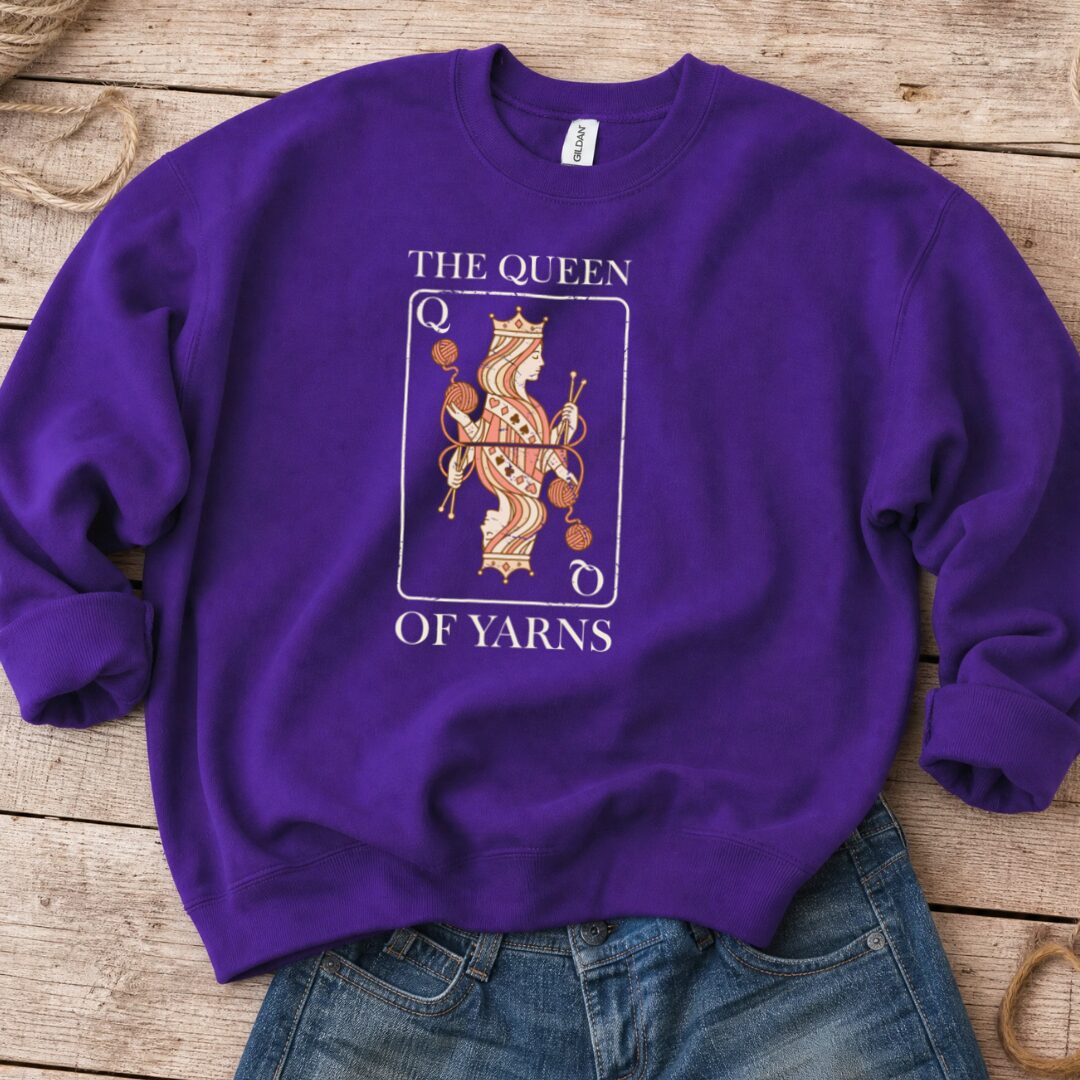 Queen Of Yarns Sweatshirt Purple t-shirt