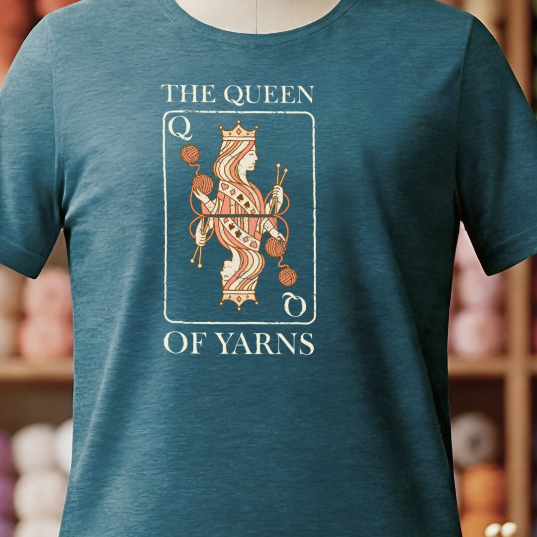 Queen Of Yarns T-Shirt Teal Blue t-shirt