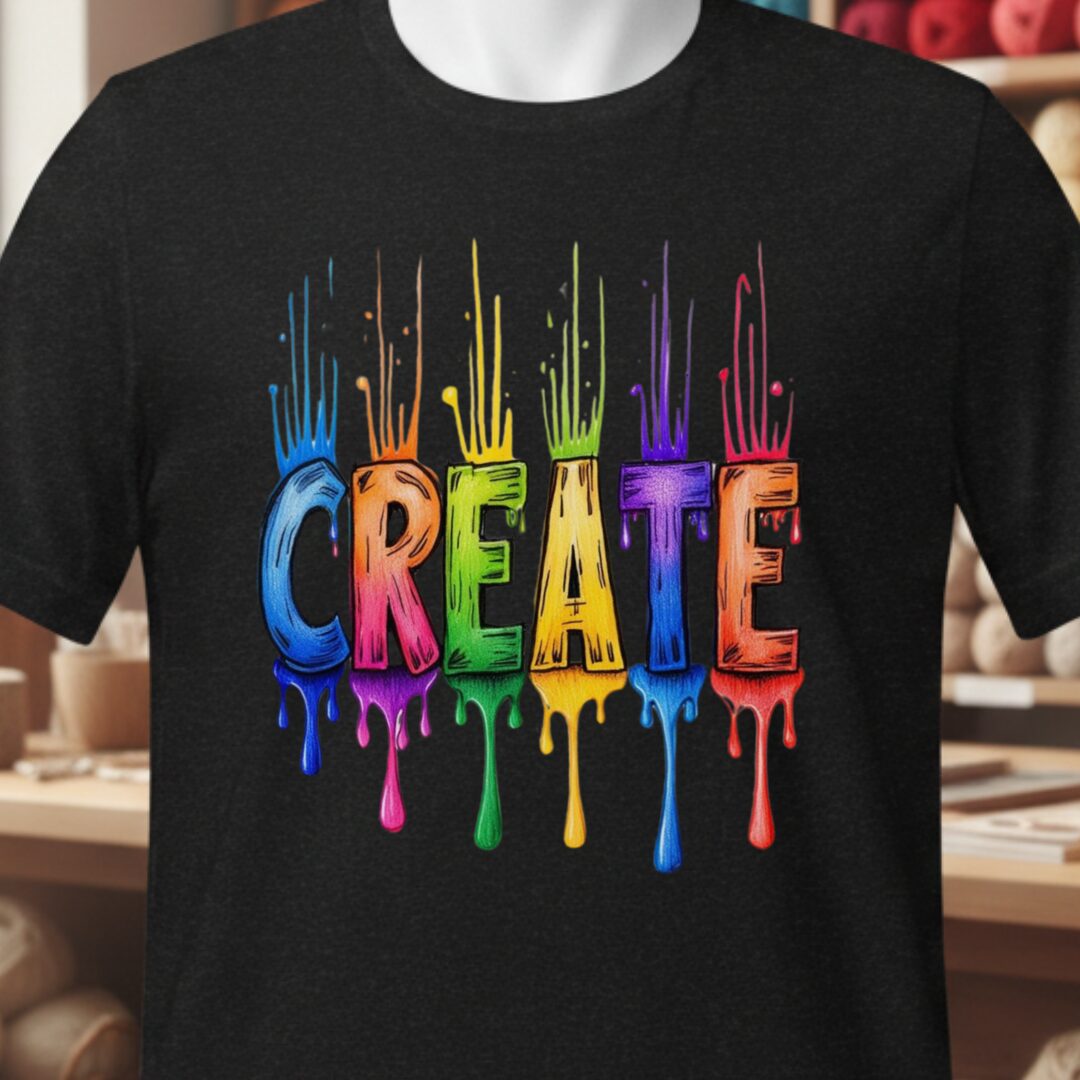 Rainbow Create T-Shirt Black t-shirt