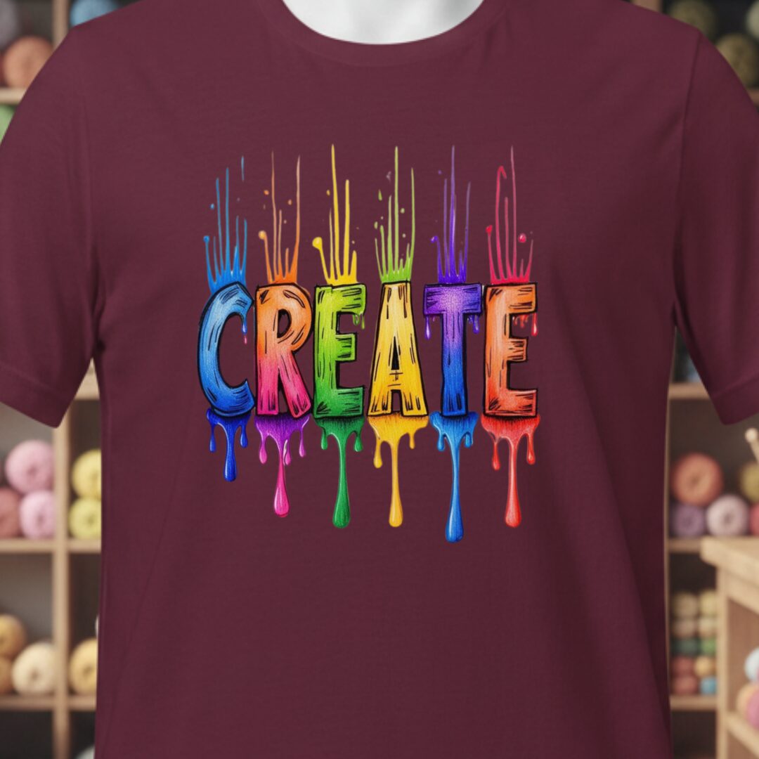 Rainbow Create T-Shirt Maroon t-shirt
