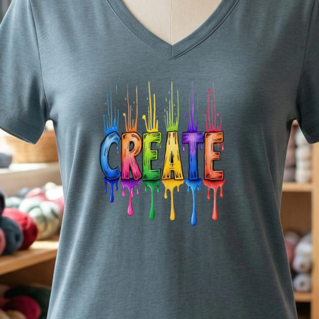 Rainbow Create V-Neck T-Shirt Slate t-shirt