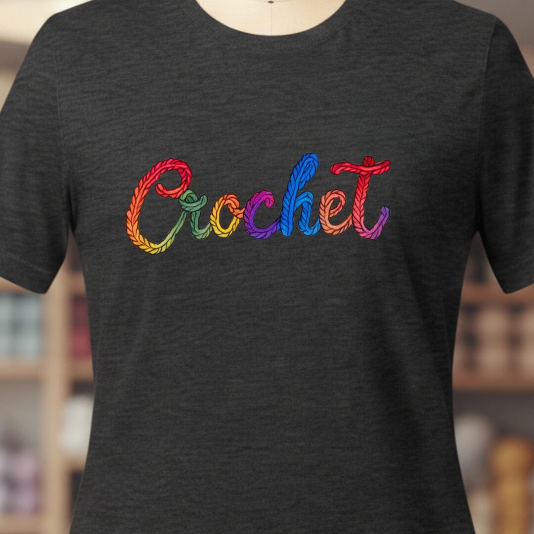 Rainbow Crochet T-Shirt Dark Grey t-shirt