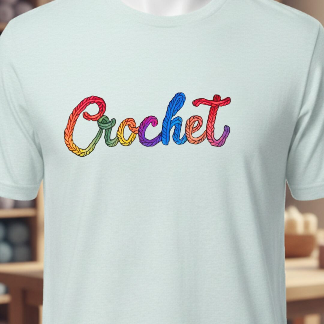 Rainbow Crochet T-Shirt Ice Blue t-shirt