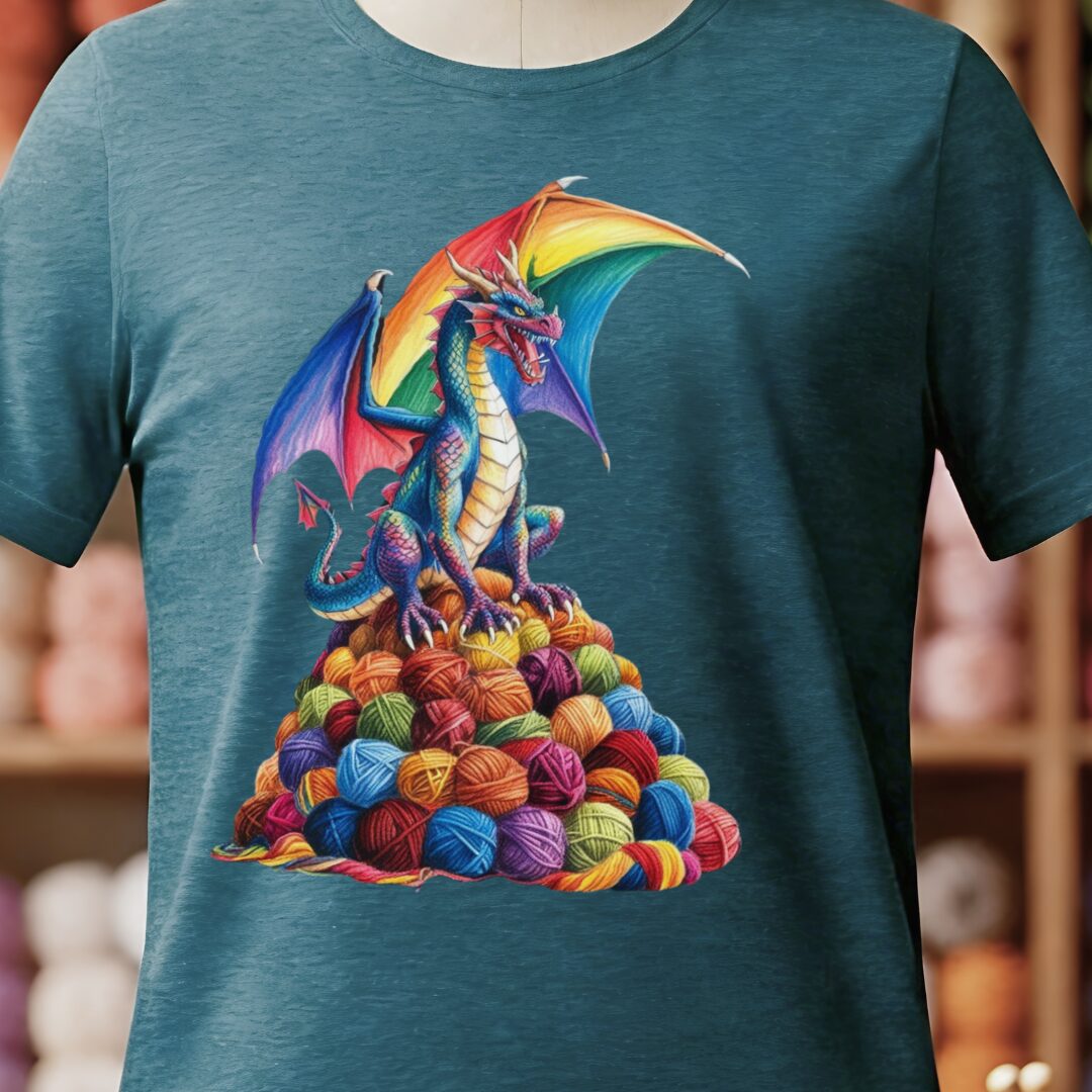 Rainbow Dragon T-Shirt Teal Blue t-shirt