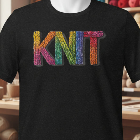 Rainbow Knit T-Shirt Black t-shirt