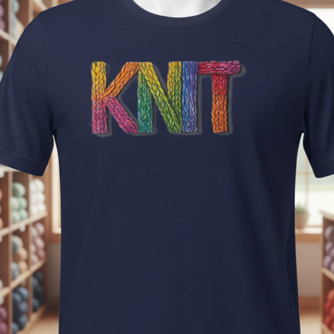 Rainbow Knit T-Shirt Navy t-shirt