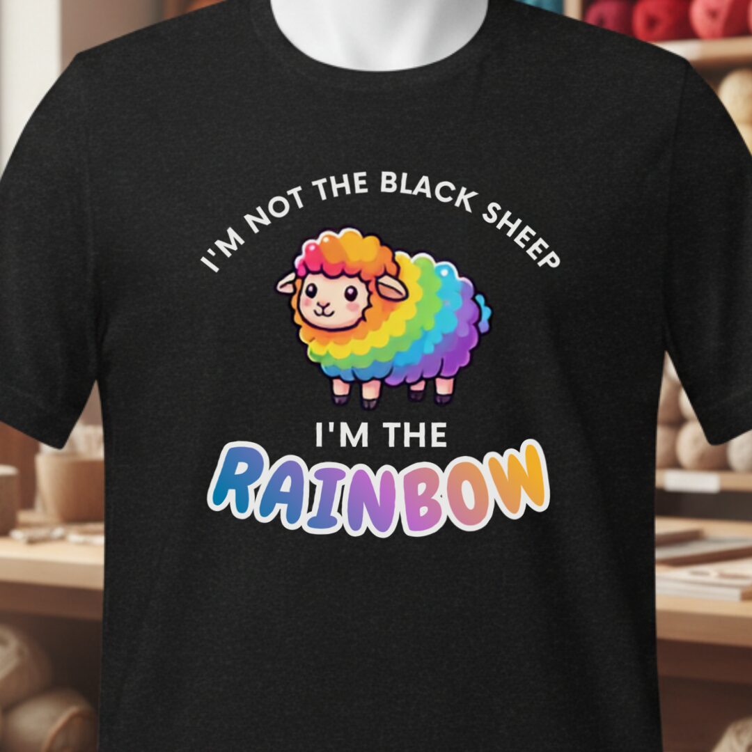 Rainbow Sheep Black T-Shirt.jpg