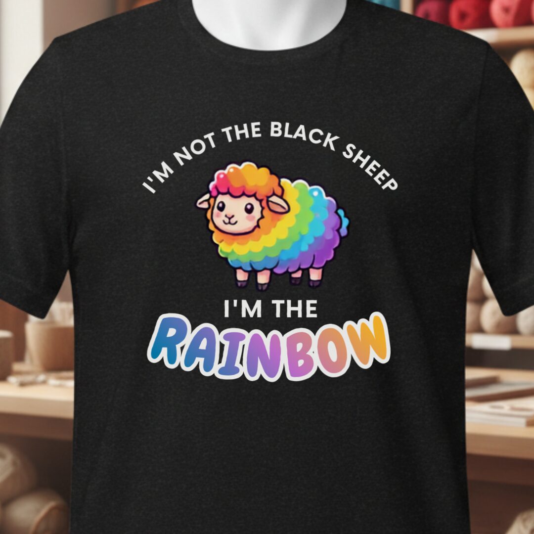 Rainbow Sheep T-Shirt Black t-shirt