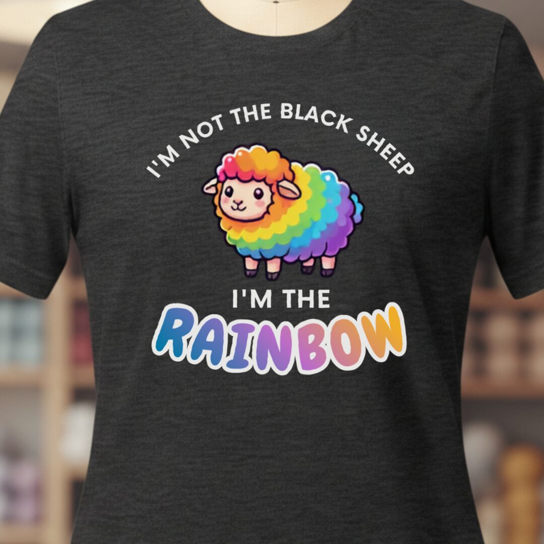 Rainbow Sheep T-Shirt Dark Grey t-shirt