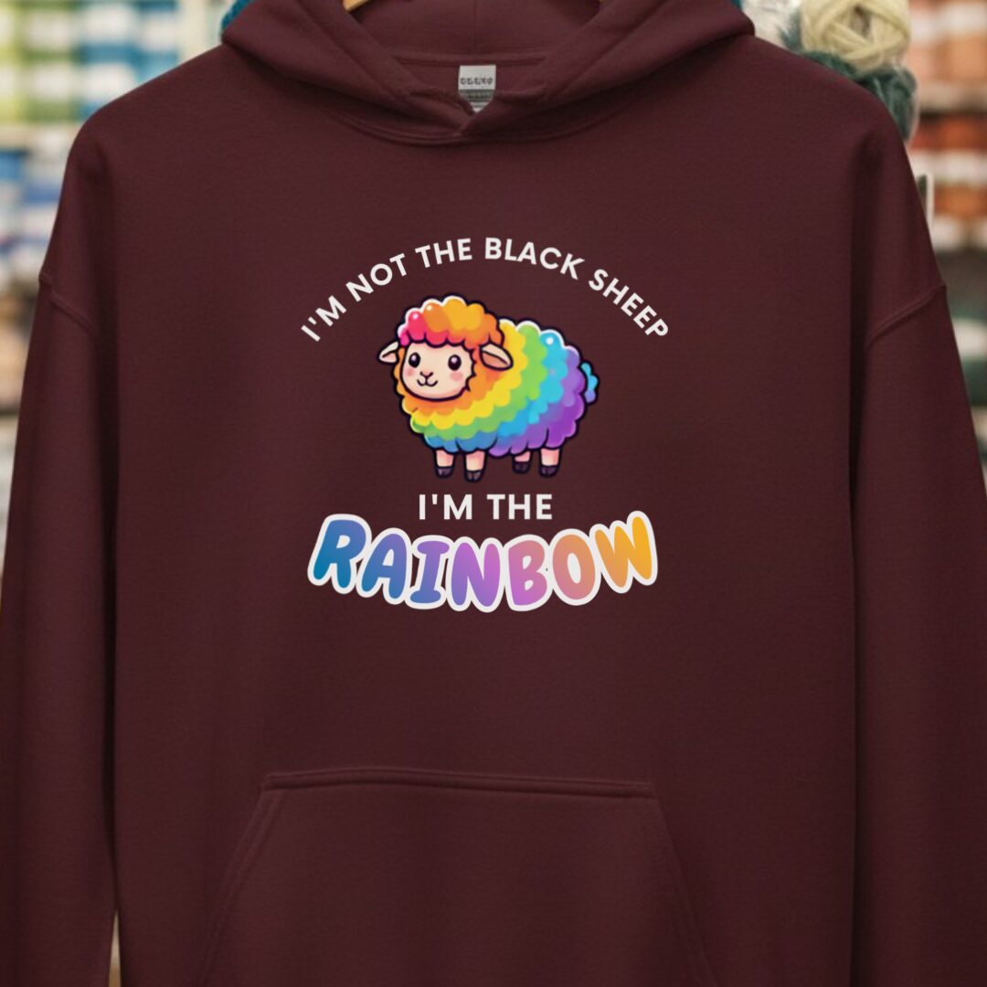 Rainbow Sheep Maroon Hoodie.jpg
