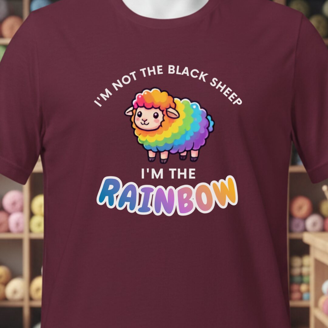 Rainbow Sheep T-Shirt Maroon t-shirt
