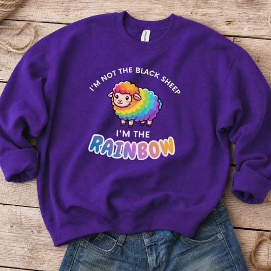 Rainbow Sheep Sweatshirt Purple t-shirt