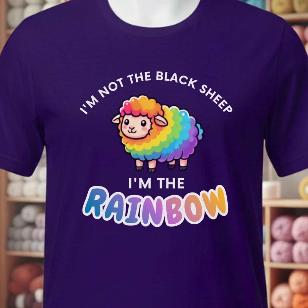 Rainbow Sheep T-Shirt Purple t-shirt