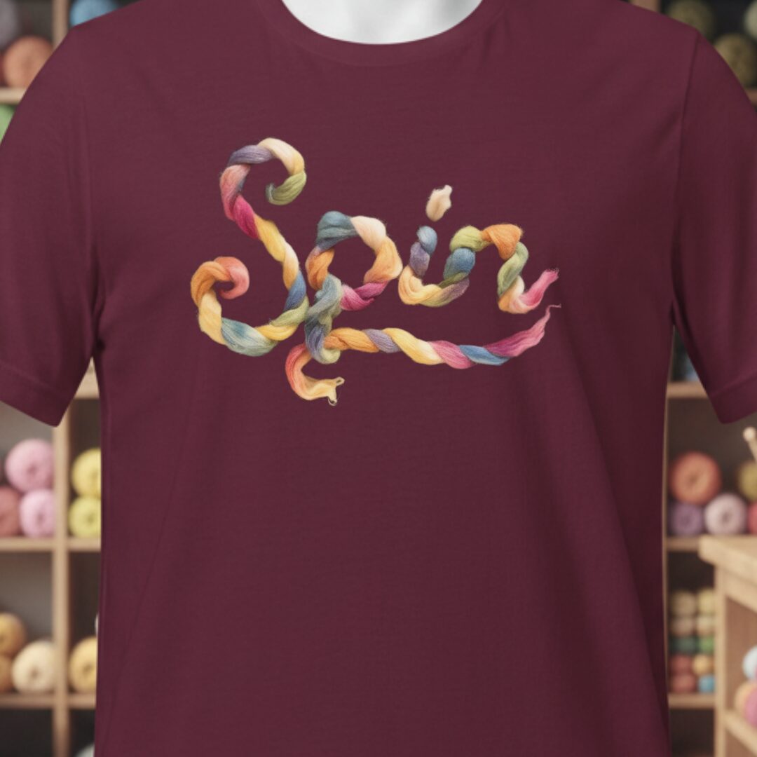 Rainbow Spin T-Shirt Maroon t-shirt