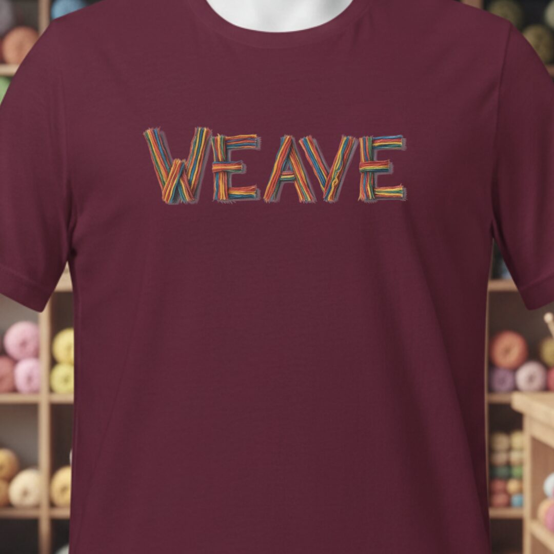 Rainbow Weave T-Shirt Maroon t-shirt
