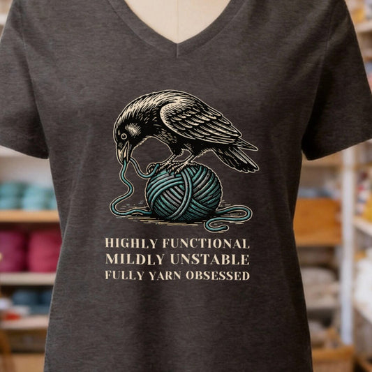 Raven V-Neck T-Shirt Dark Grey t-shirt
