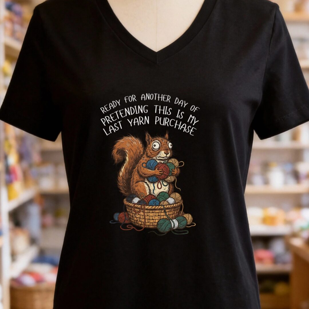 Ready For Another Day V-Neck T-Shirt Black t-shirt