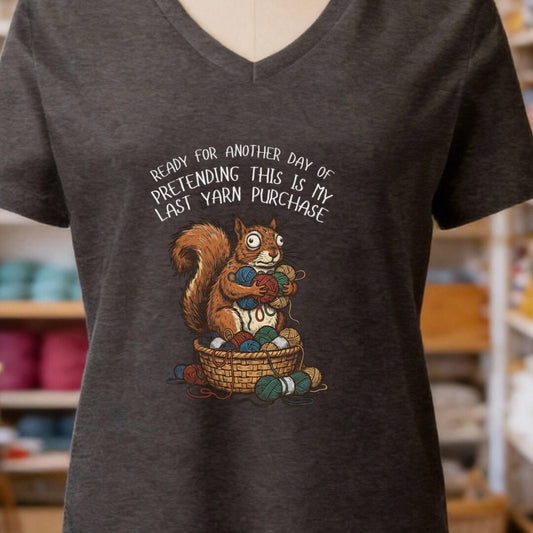 Ready For Another Day V-Neck T-Shirt Dark Grey t-shirt