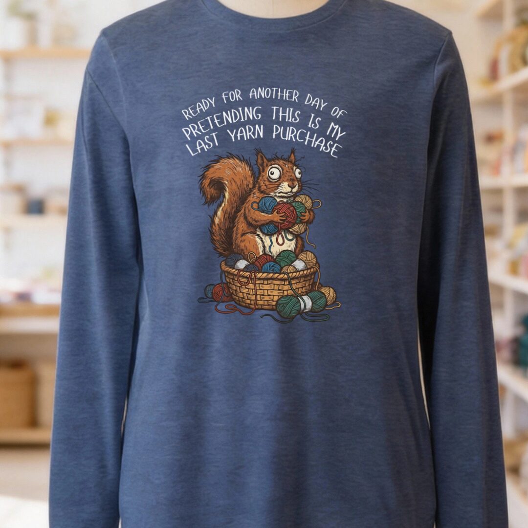 Ready For Another Day Long Sleeve Tee Navy t-shirt