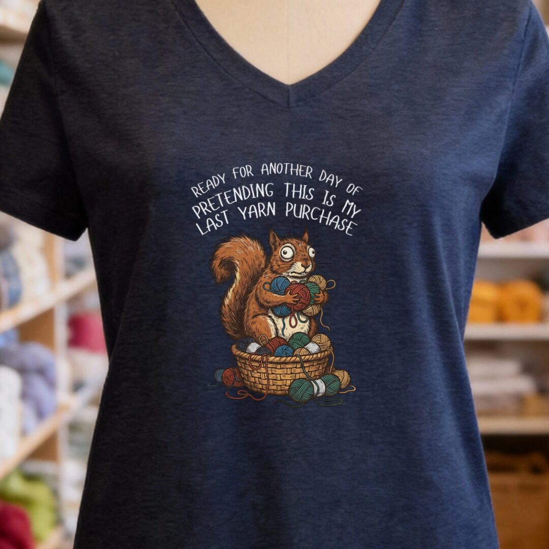 Ready For Another Day V-Neck T-Shirt Navy t-shirt