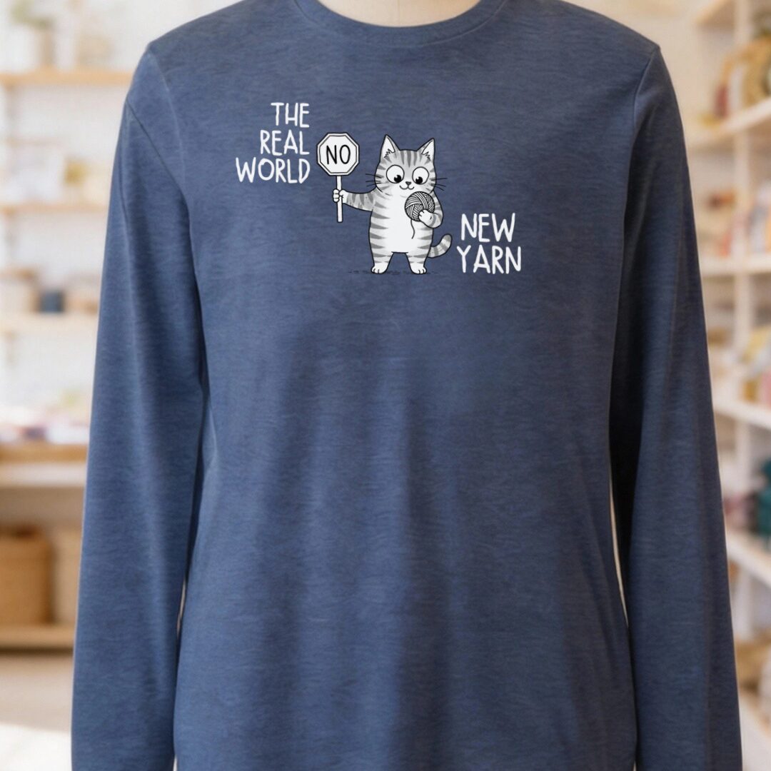 Real World Long Sleeve Tee Navy t-shirt