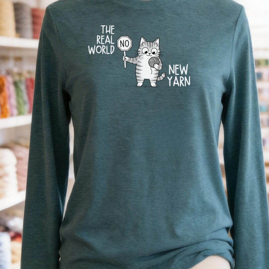 Real World Long Sleeve Tee Teal Blue t-shirt