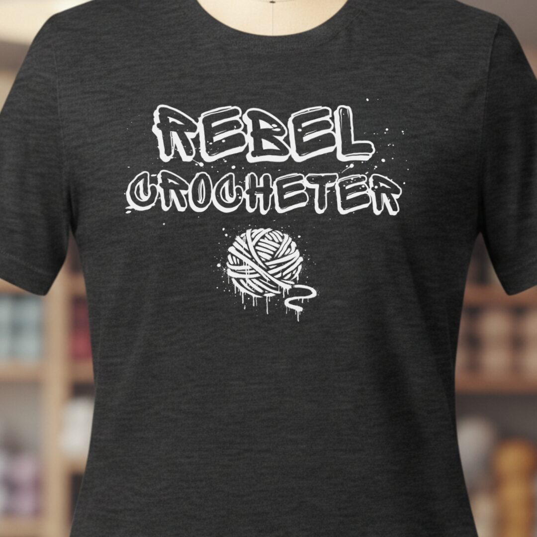 Rebel Crocheter T-Shirt Dark Grey t-shirt
