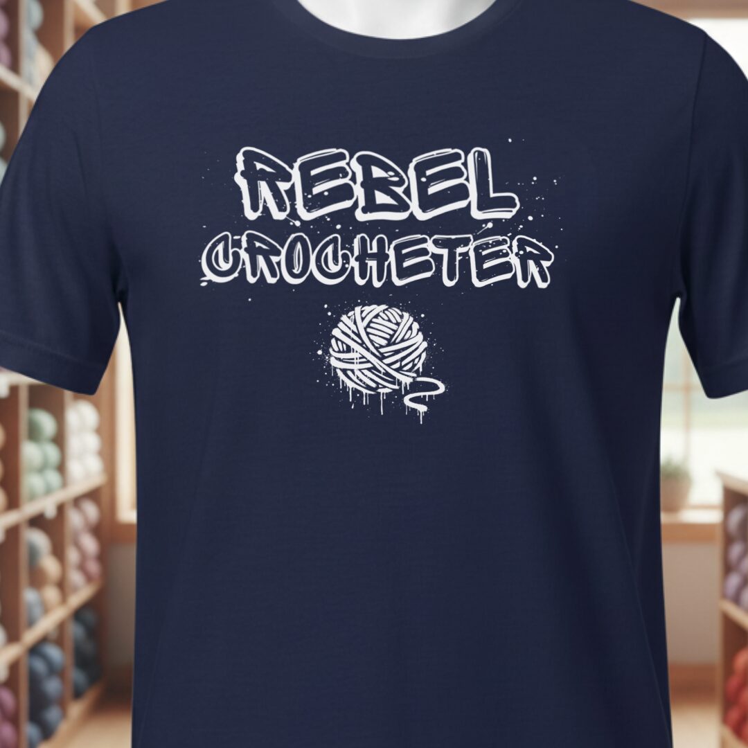 Rebel Crocheter T-Shirt Navy t-shirt