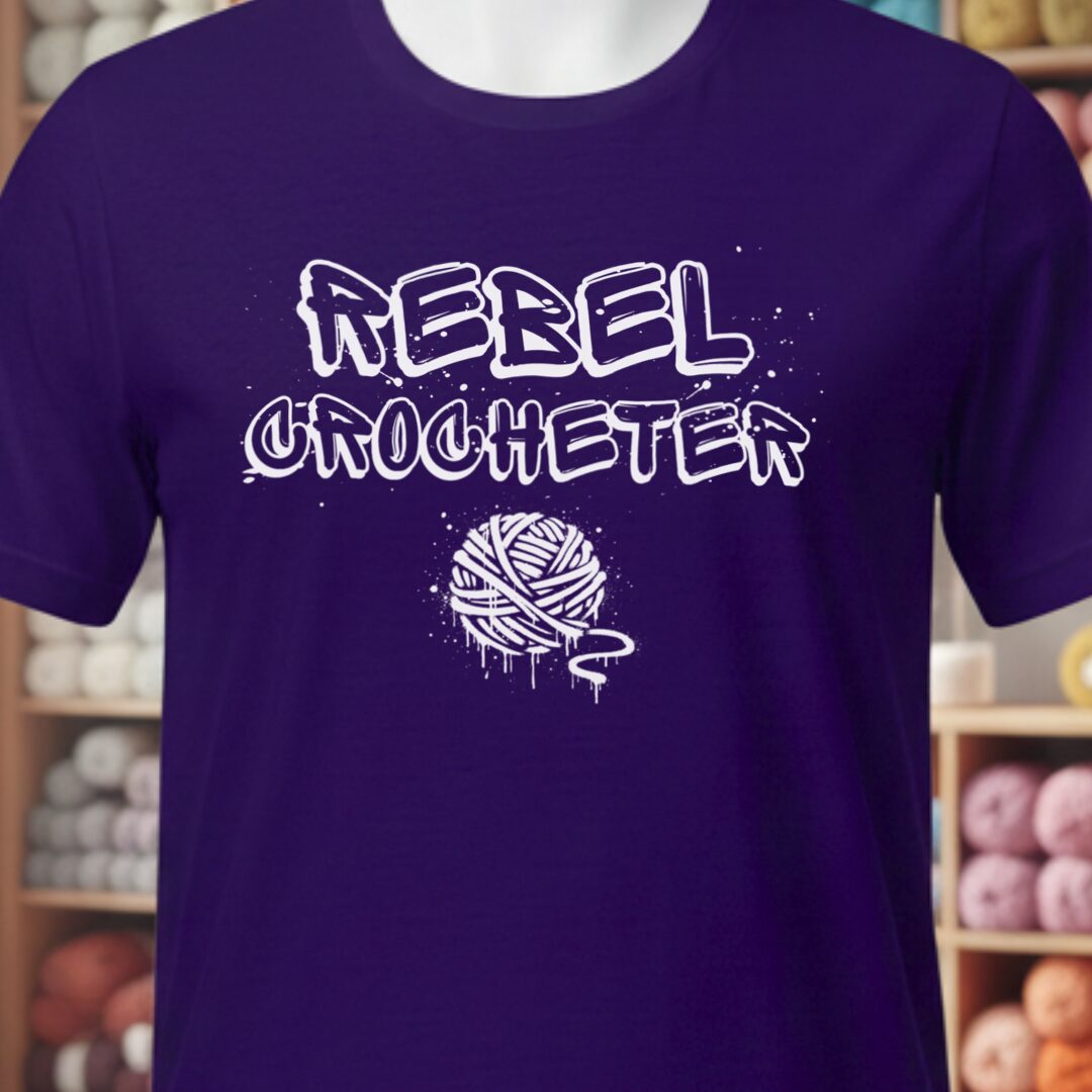 Rebel Crocheter T-Shirt Purple t-shirt
