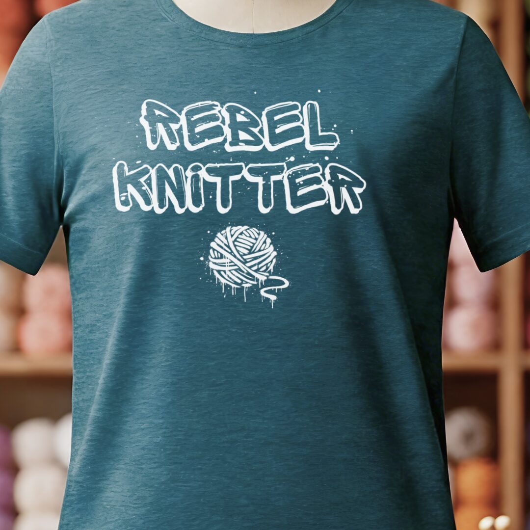 Rebel Knitter T-Shirt Teal Blue t-shirt
