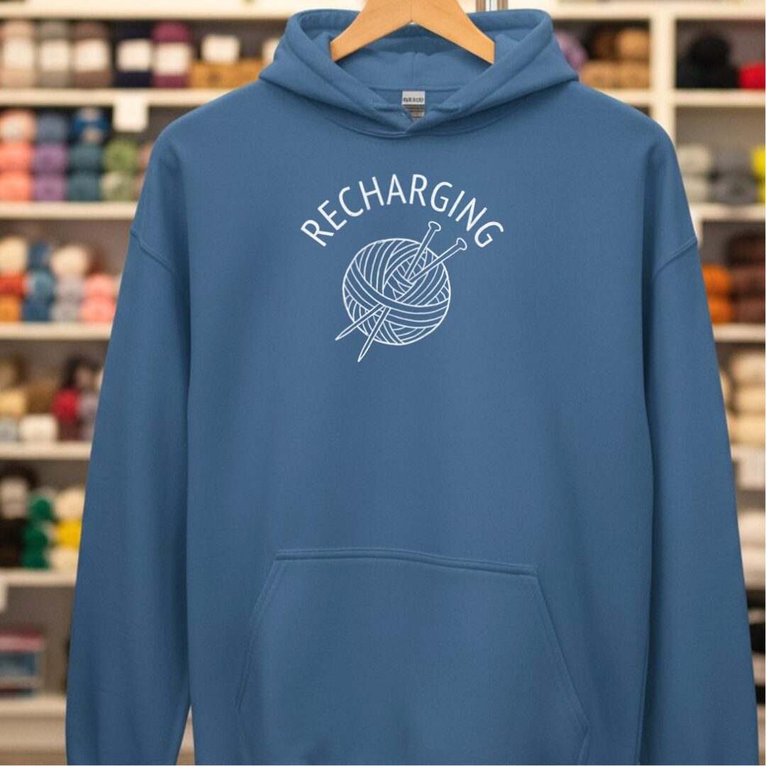 Recharging Hoodie Indigo Blue t-shirt