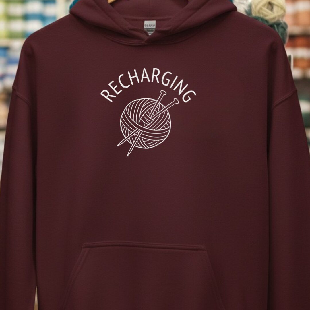 Recharging Hoodie Maroon t-shirt