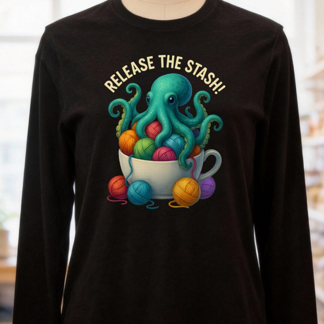 Release the Stash Kraken Long Sleeve Tee Black t-shirt