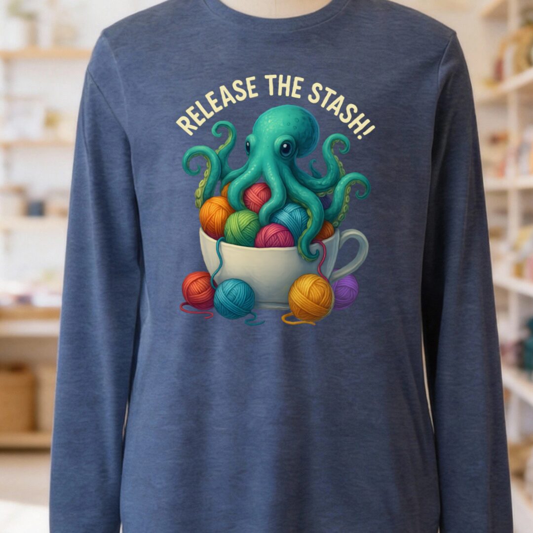 Release the Stash Kraken Long Sleeve Tee Navy t-shirt