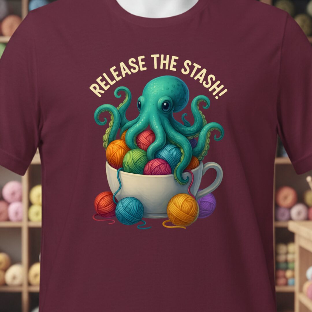 Release the Stash Kraken T-Shirt Maroon t-shirt
