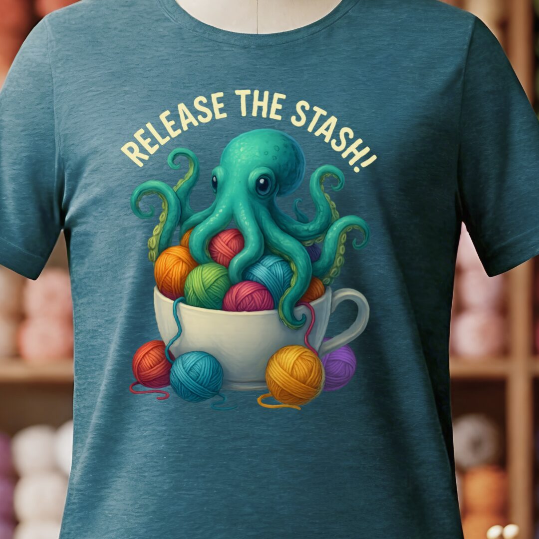 Release the Stash Kraken T-Shirt Teal Blue t-shirt