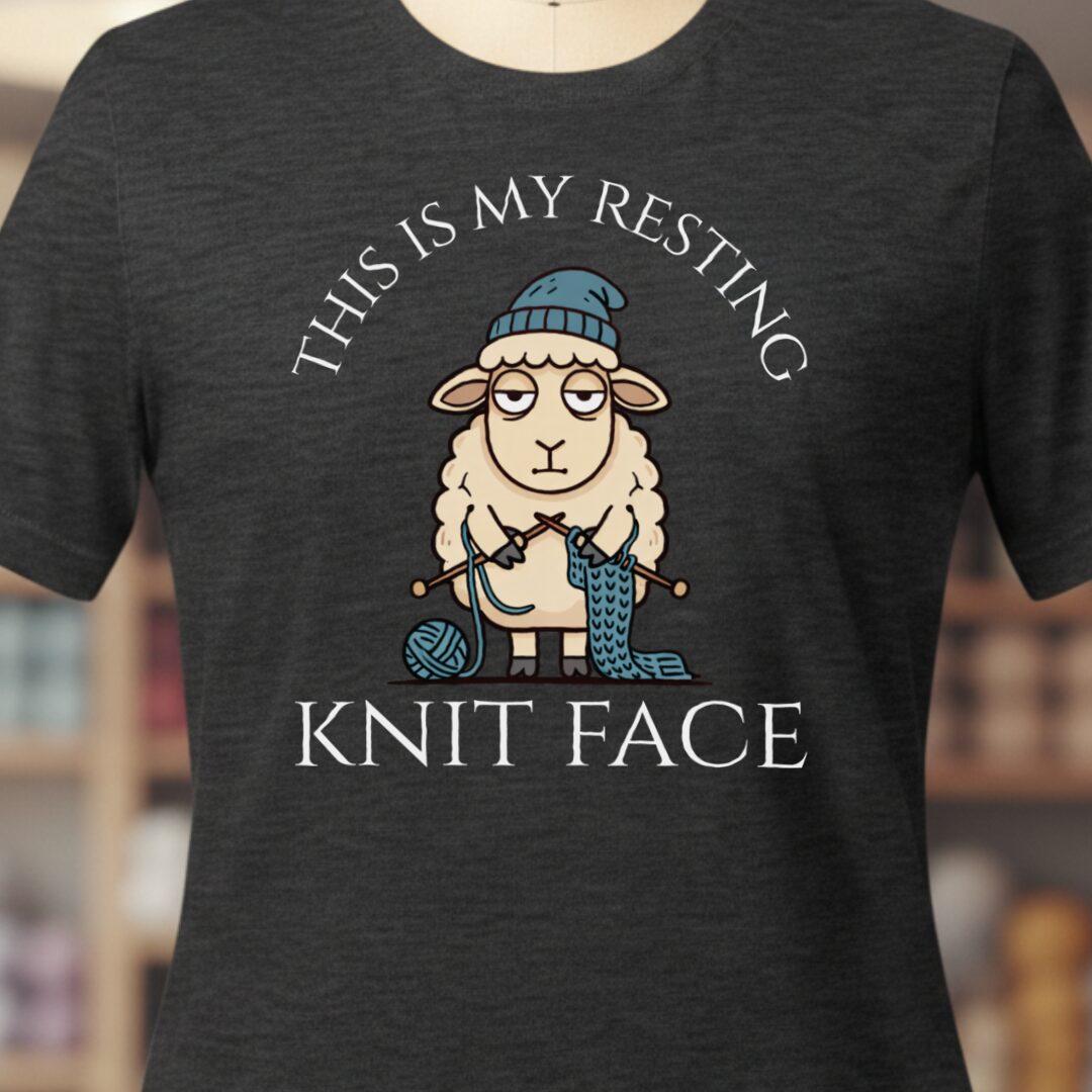 Resting Knit Face T-Shirt Dark Grey t-shirt
