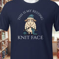 Resting Knit Face T-Shirt Navy t-shirt