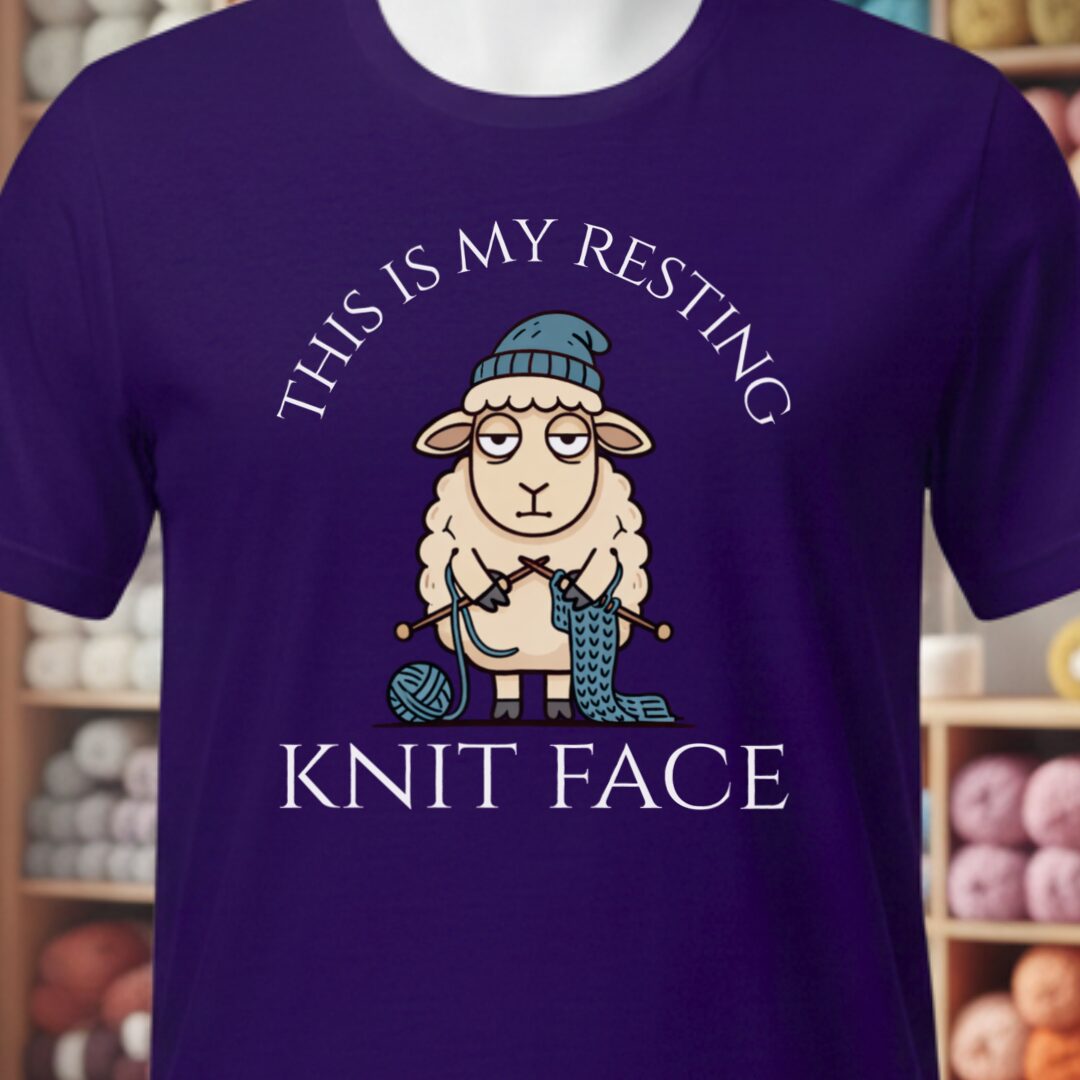 Resting Knit Face T-Shirt Purple t-shirt