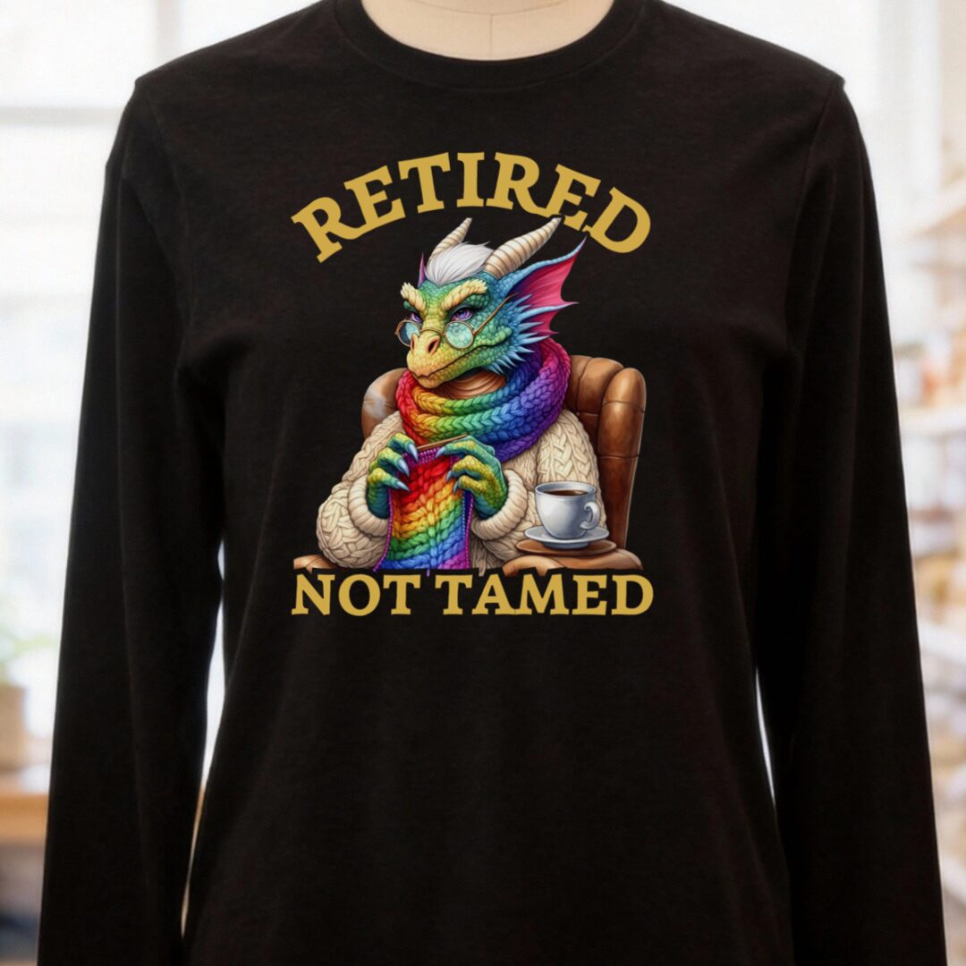 Retired Not Tamed Long Sleeve Tee Black Heather t-shirt