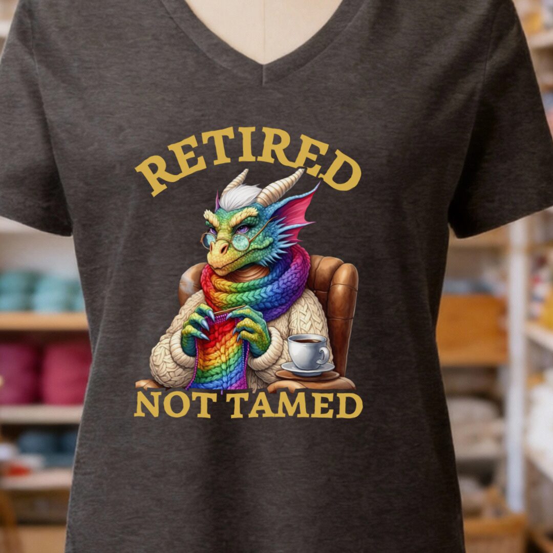 Retired Not Tamed V-Neck T-Shirt Dark Grey t-shirt