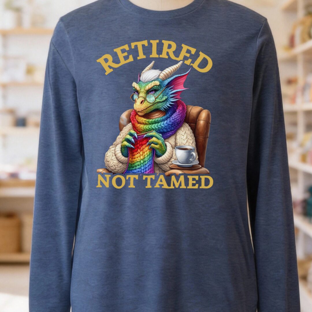 Retired Not Tamed Long Sleeve Tee Navy t-shirt