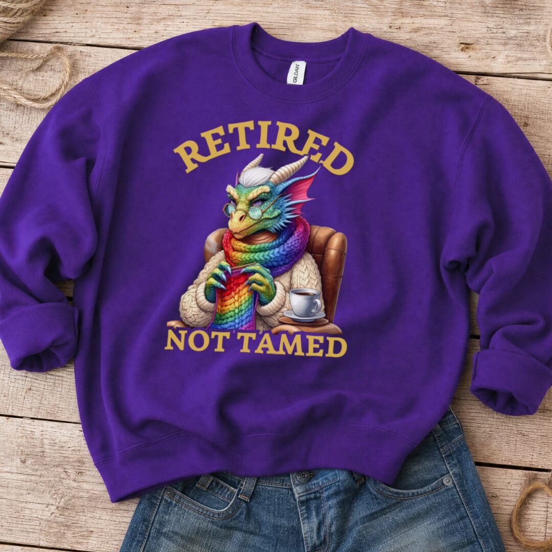 Retired Not Tamed Sweatshirt Purple t-shirt