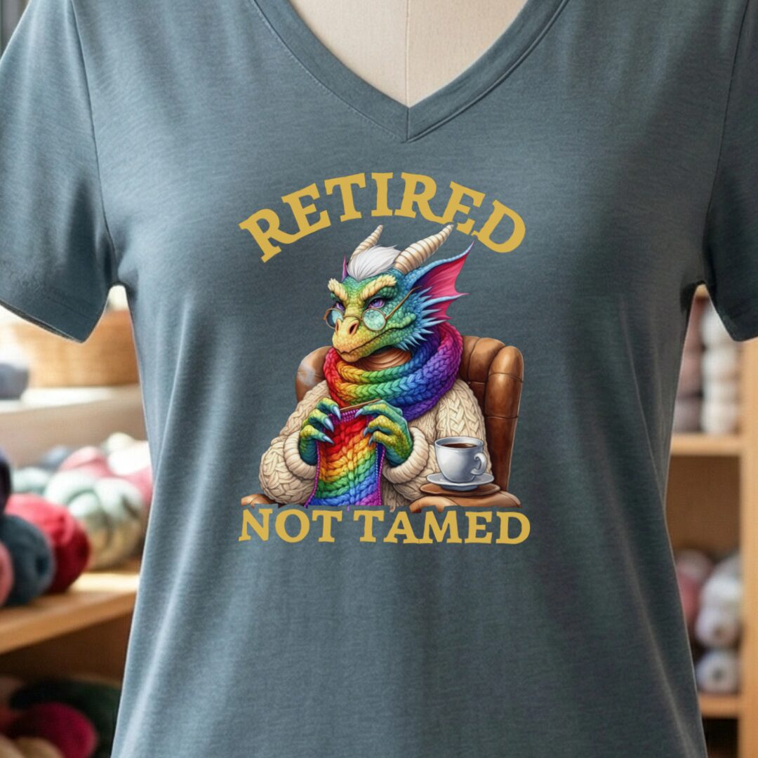 Retired Not Tamed V-Neck T-Shirt Slate t-shirt