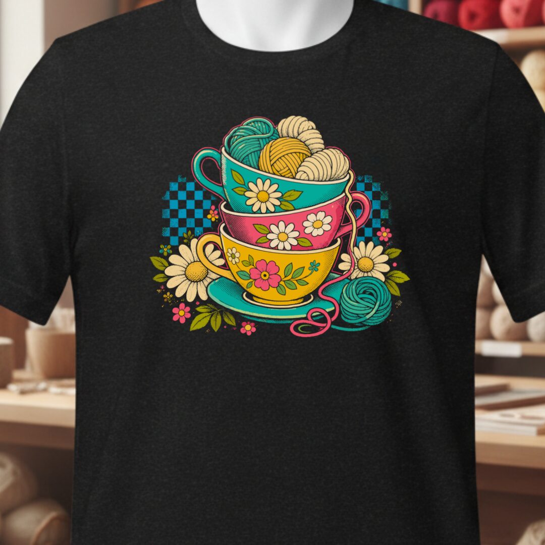 Retro Teacup T-Shirt Black t-shirt
