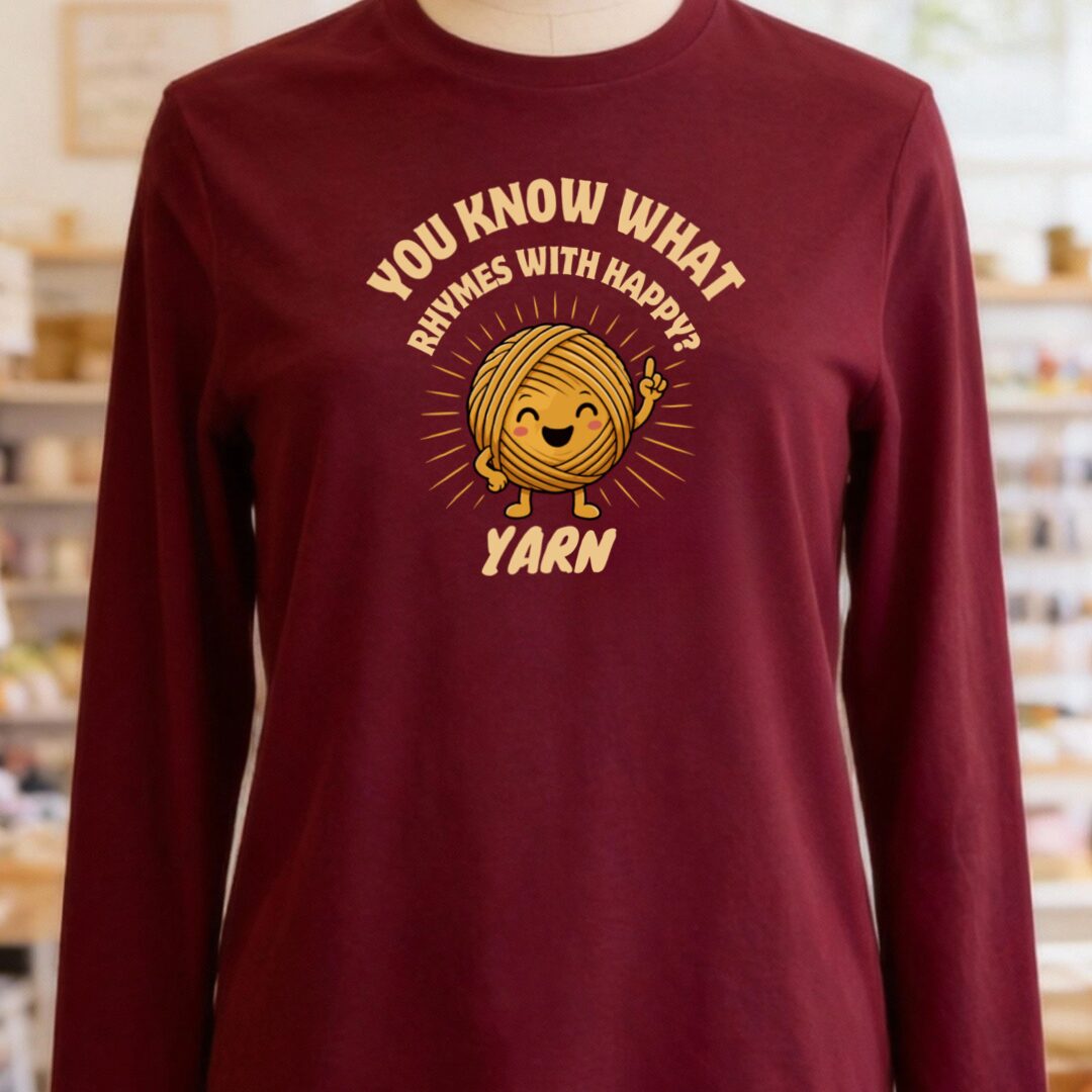 Rhymes With Long Sleeve Tee Maroon t-shirt