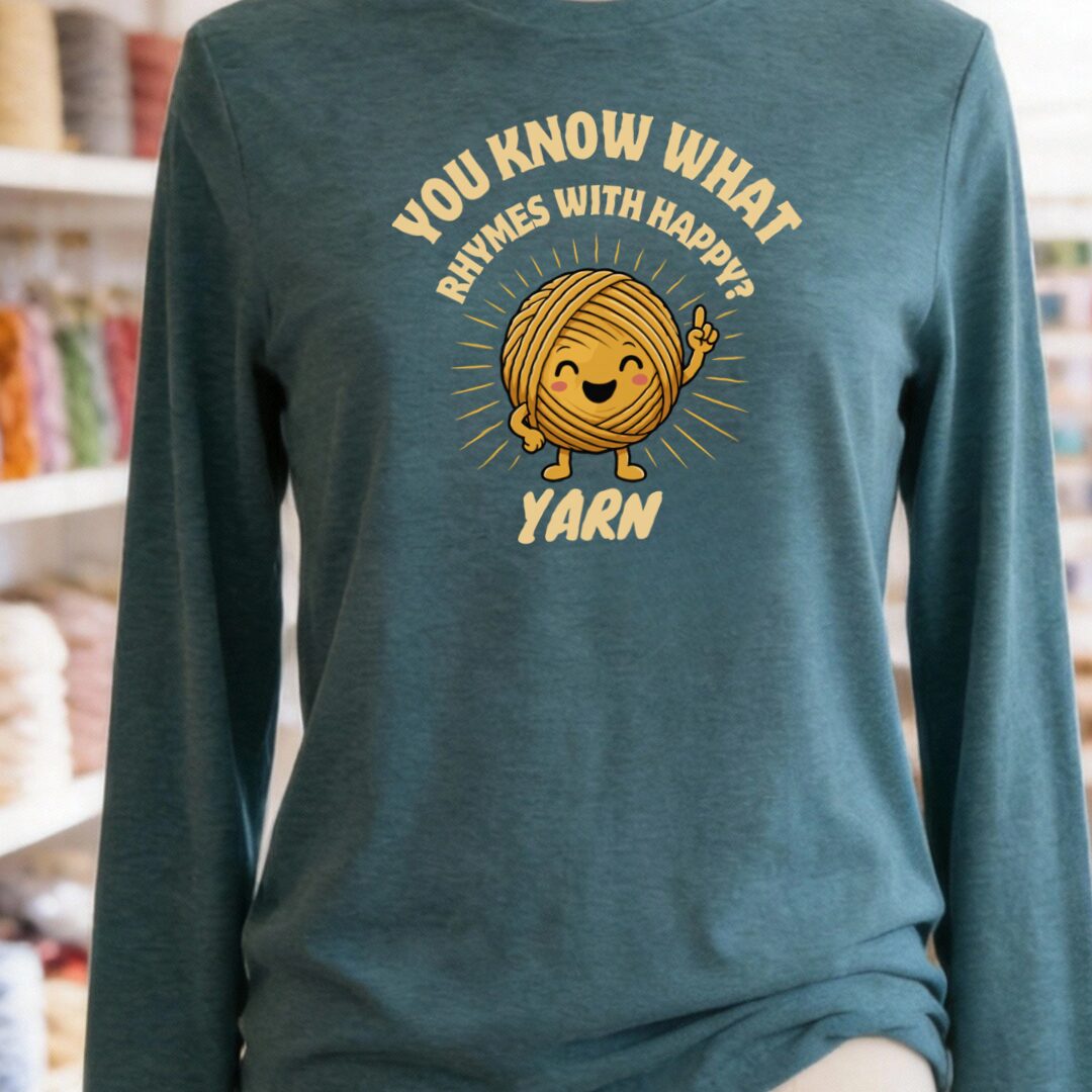 Rhymes With Long Sleeve Tee Teal Blue t-shirt