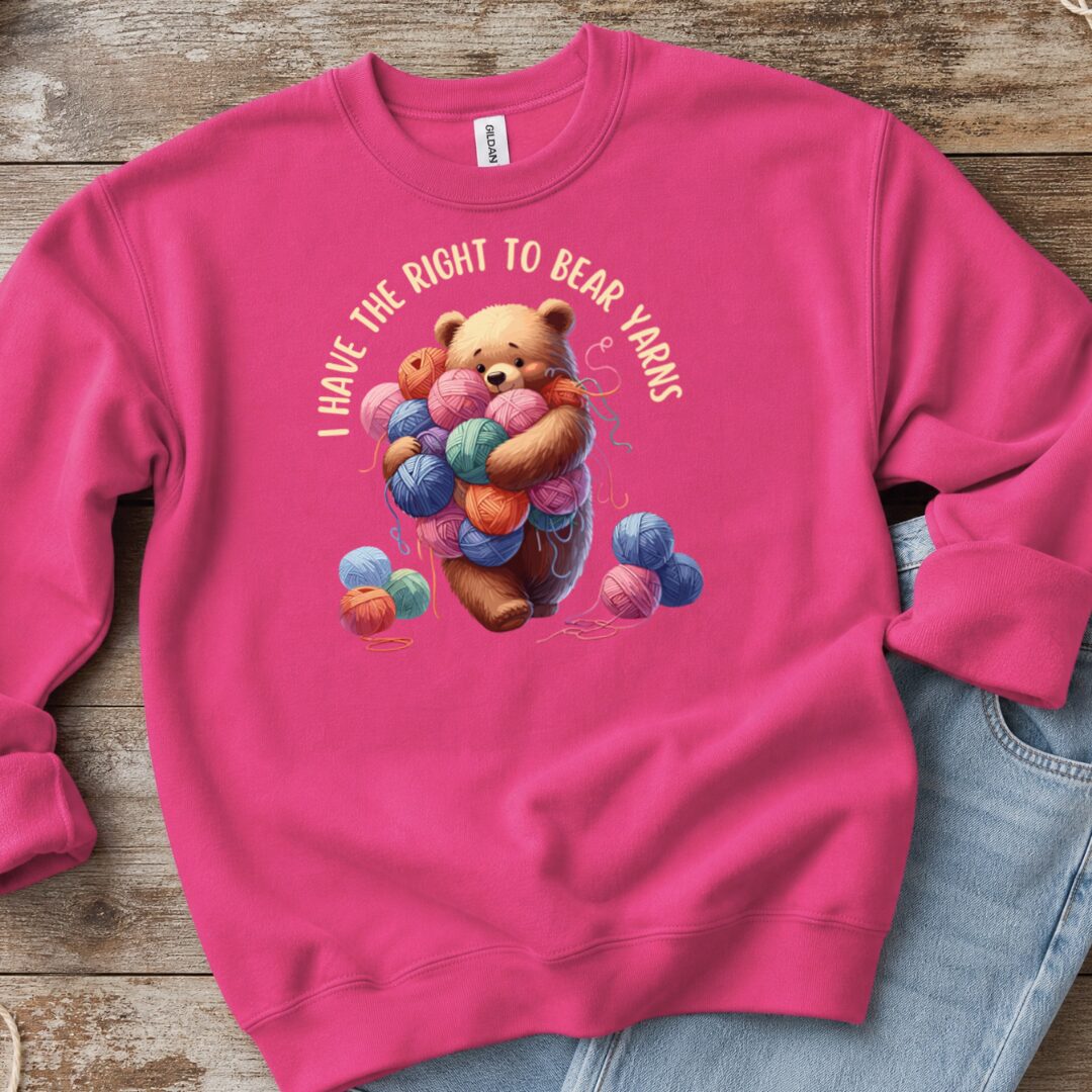 Right to Bear Yarns Sweatshirt Bright Pink t-shirt