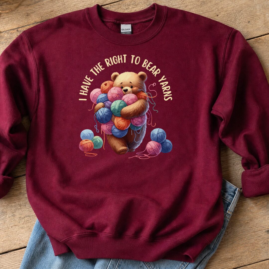 Right to Bear Yarns Sweatshirt Maroon t-shirt